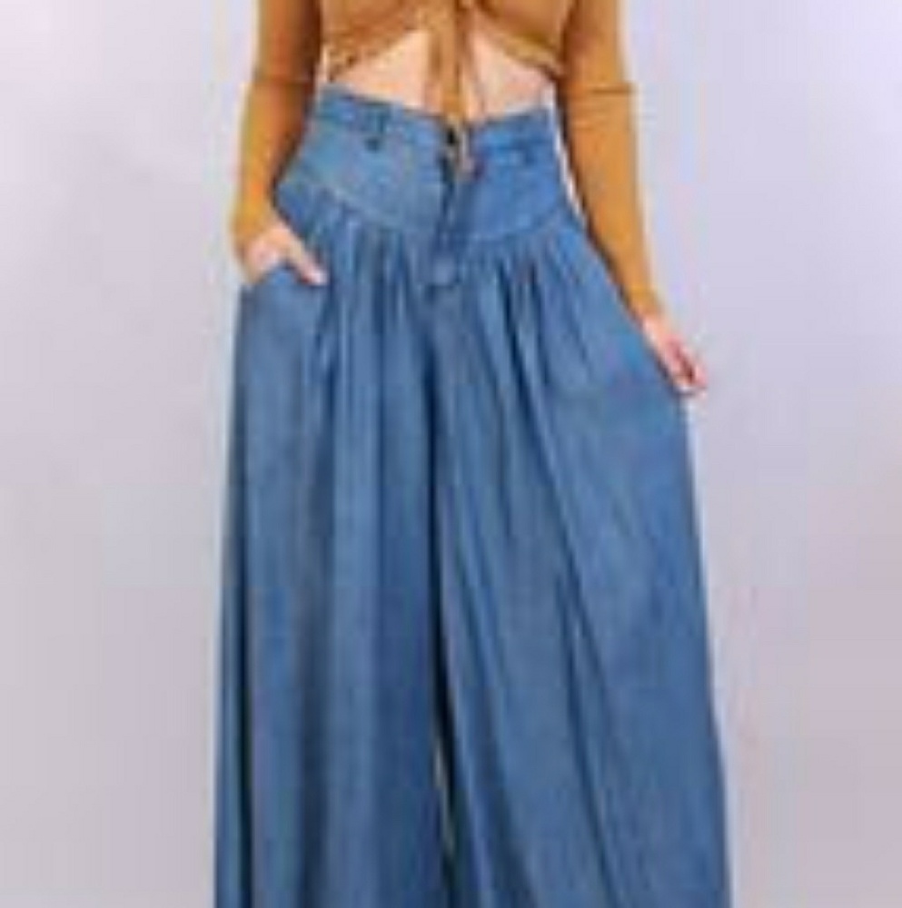 Denim Palazzo Pants